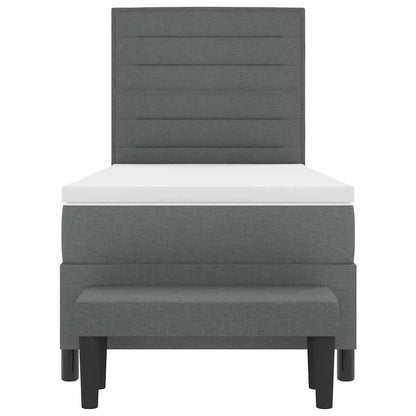 Postel S Boxspringem S Polštářem Tmavě Šedá 80 X 200 Cm Textil