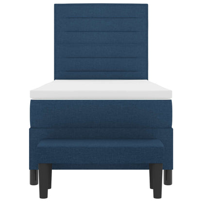 Postel S Boxspringem S Čelo Modrá 80 X 200 Cm Textil