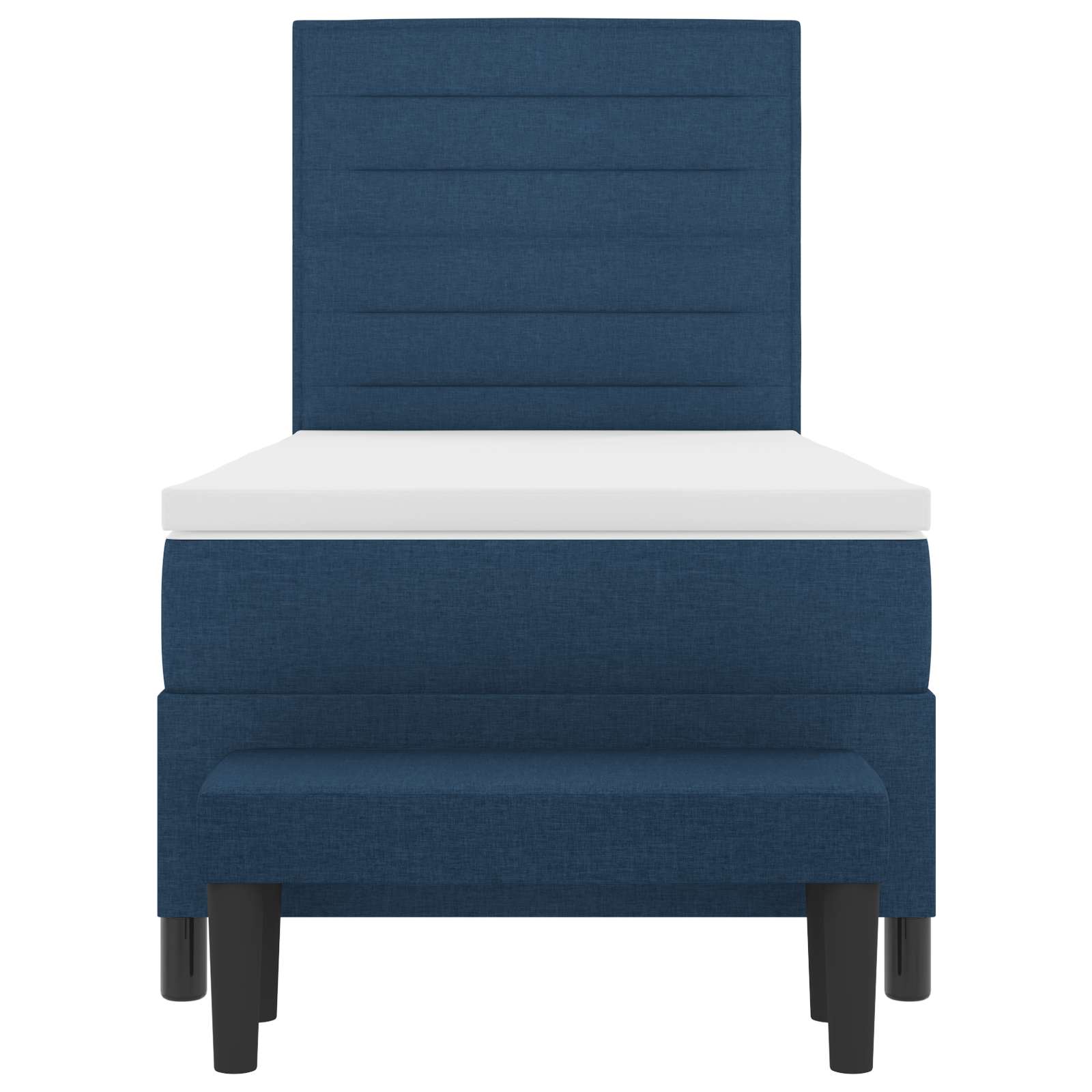 Postel S Boxspringem S Čelo Modrá 90 X 190 Cm Textil