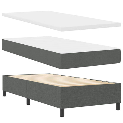 Postel S Boxspringem S Polštářem Tmavě Šedá 90 X 200 Cm Textil
