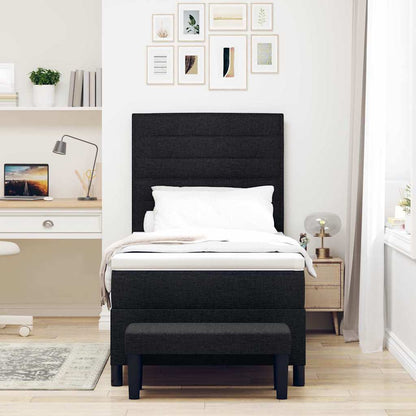 Postel S Boxspringem S Polštářem Černá 90 X 200 Cm Textil