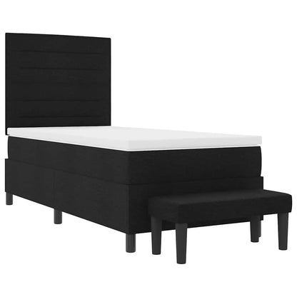 Postel S Boxspringem S Polštářem Černá 90 X 200 Cm Textil
