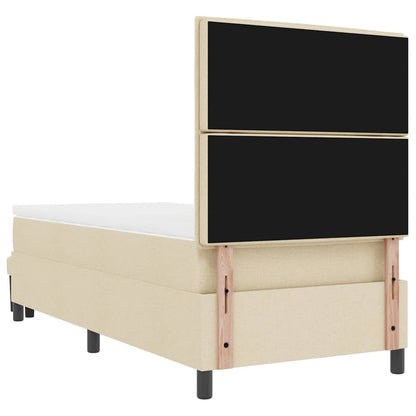 Postel S Boxspringem S Polštářem Krémová 100 X 200 Cm Textil