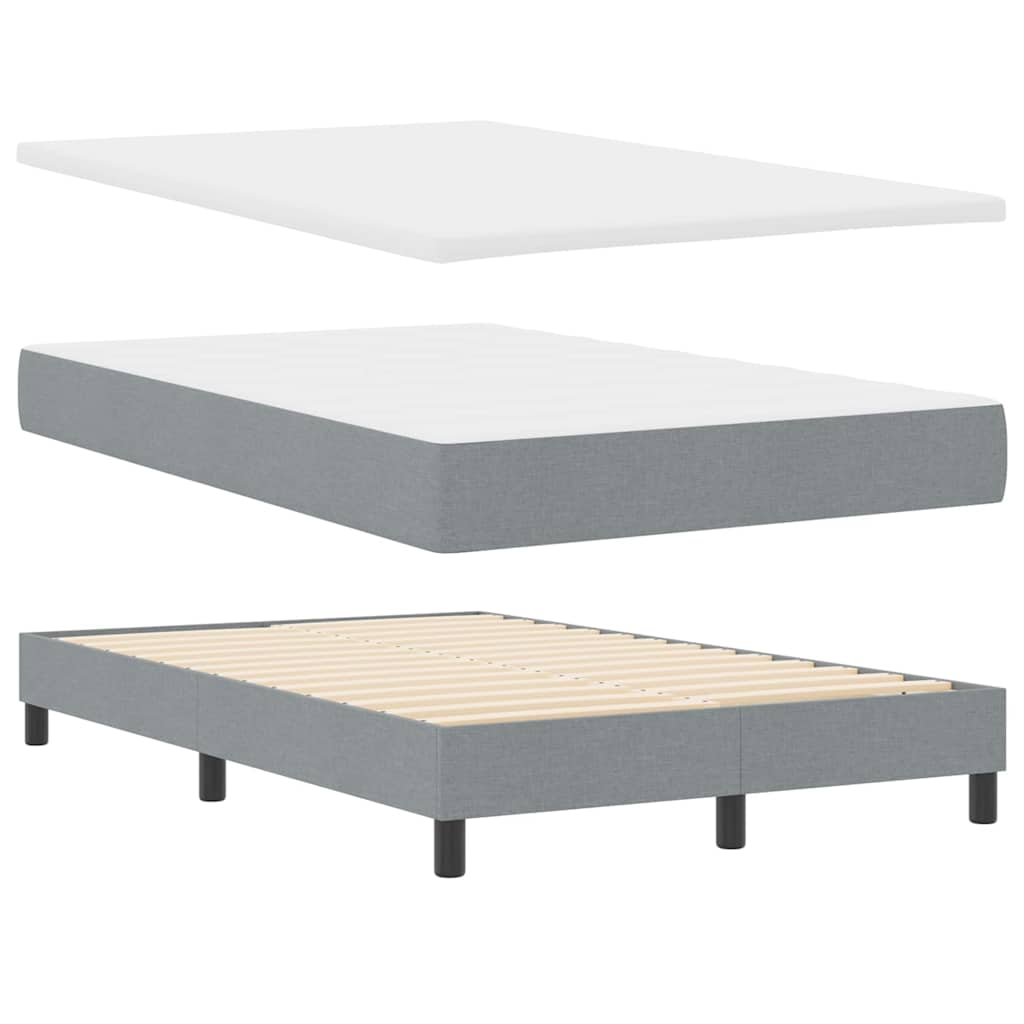Postel S Boxspringem S Čelo Světle Šedá 120 X 190 Cm Textil