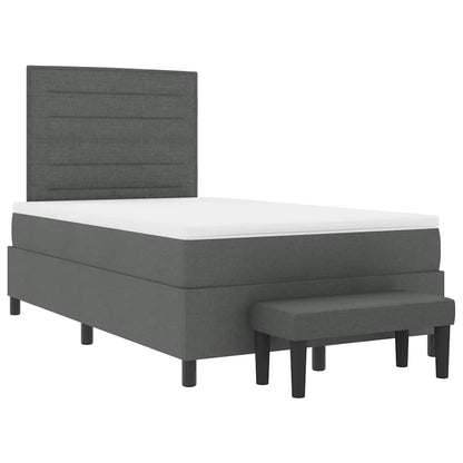 Postel S Boxspringem S Čelo Tmavě Šedá 120 X 190 Cm Textil