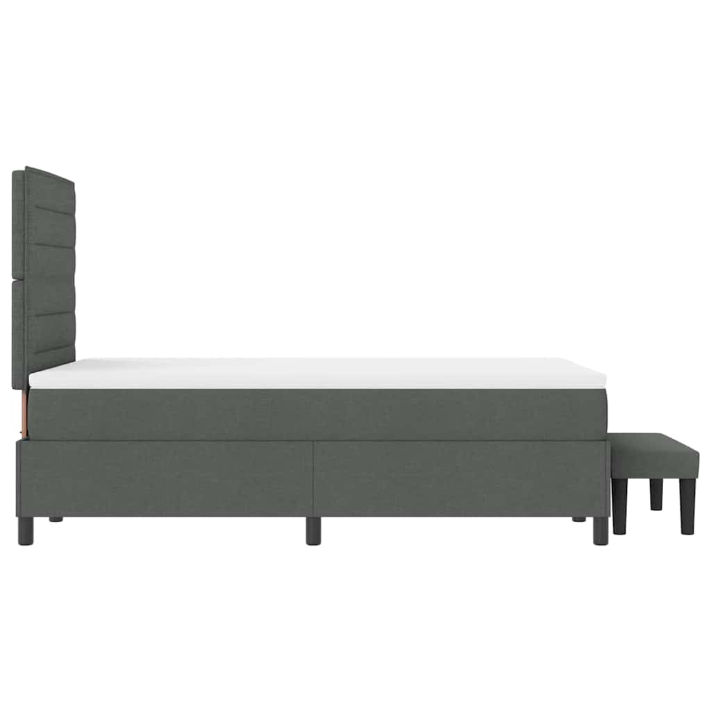 Postel S Boxspringem S Čelo Tmavě Šedá 120 X 190 Cm Textil