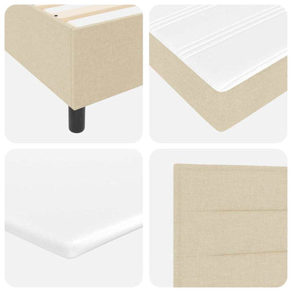 Postel S Boxspringem S Čelo Krémová 120 X 190 Cm Textil