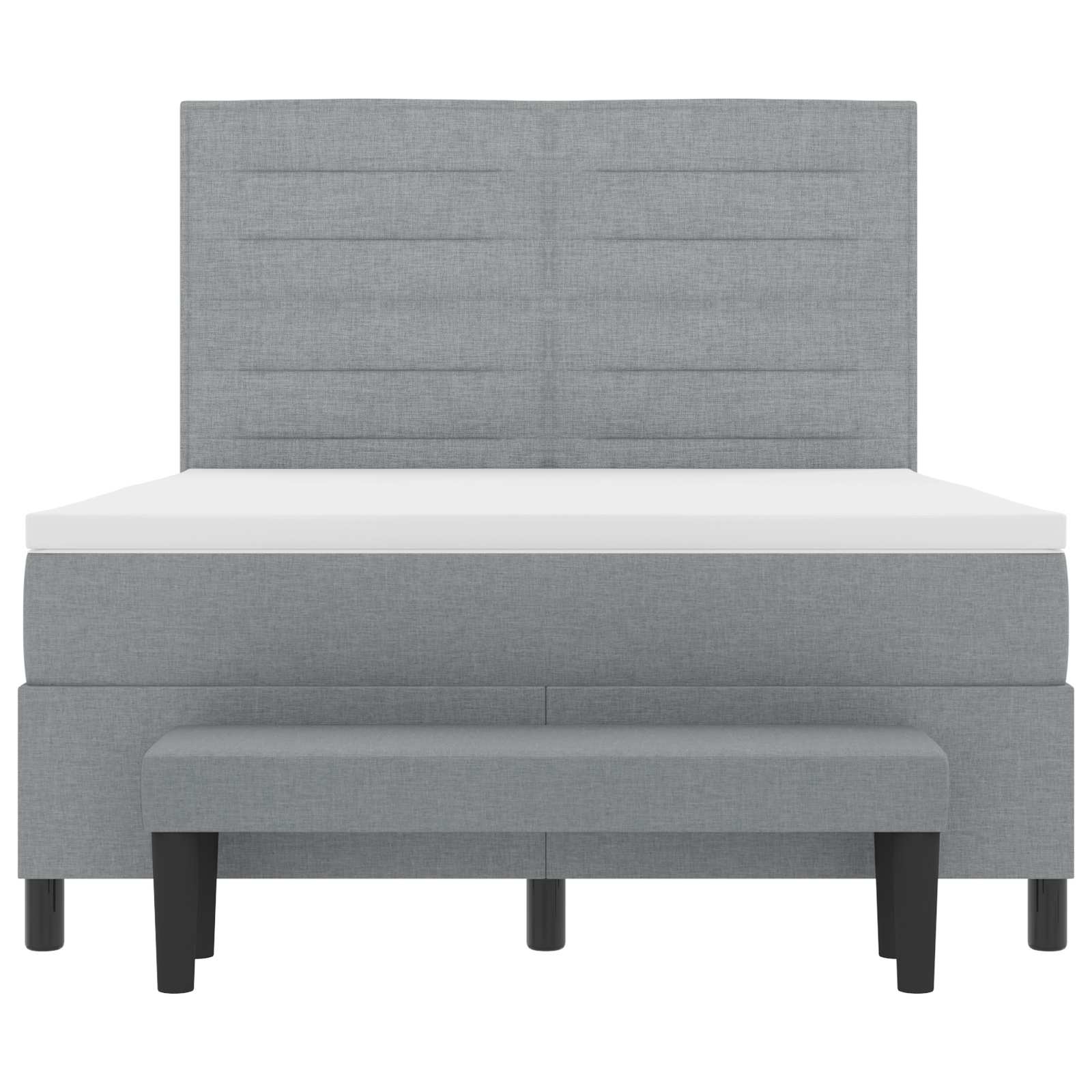 Postel S Boxspringem S Čelo Světle Šedá 140 X 190 Cm Textil