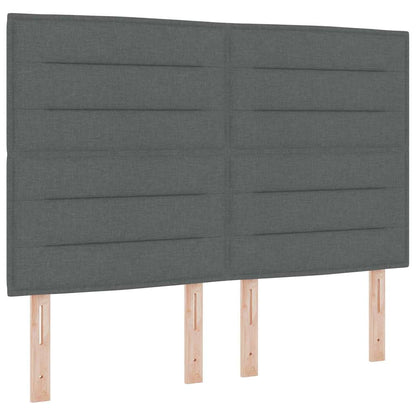Postel S Boxspringem S Polštářem Tmavě Šedá 140 X 190 Cm Textil