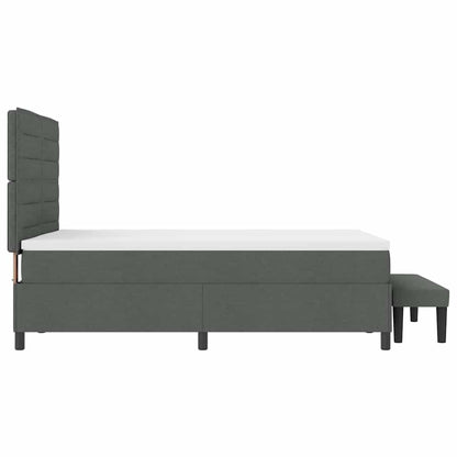 Postel S Boxspringem S Polštářem Tmavě Šedá 140 X 190 Cm Textil