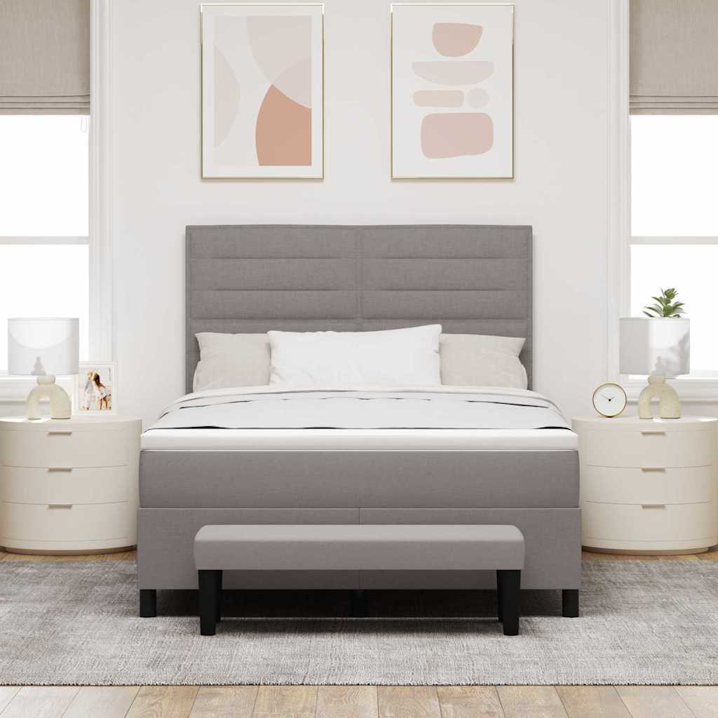 Postel S Boxspringem S Čelo Taupe 140 X 190 Cm Textil