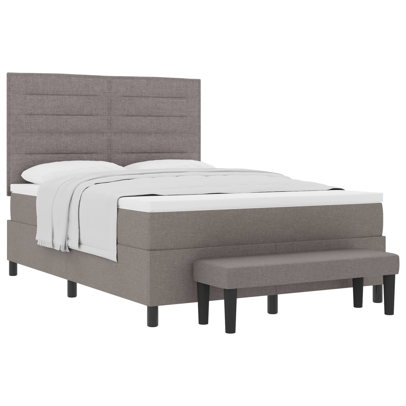 Postel S Boxspringem S Čelo Taupe 140 X 190 Cm Textil