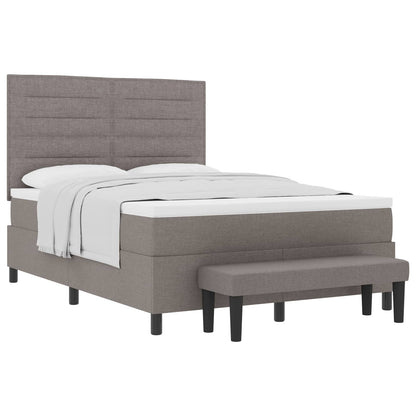 Postel S Boxspringem S Čelo Taupe 140 X 190 Cm Textil