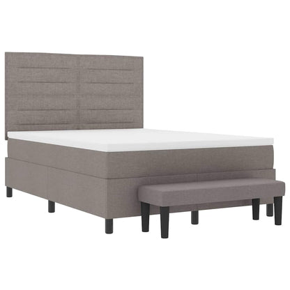 Postel S Boxspringem S Čelo Taupe 140 X 190 Cm Textil