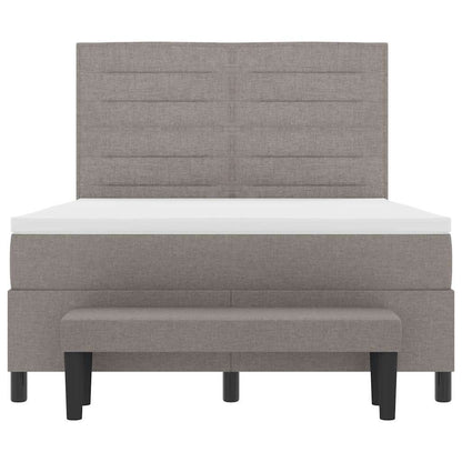 Postel S Boxspringem S Čelo Taupe 140 X 190 Cm Textil