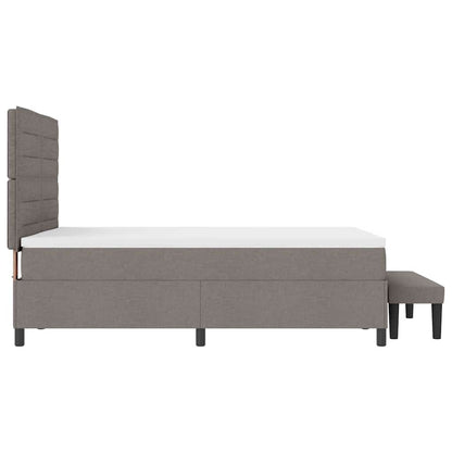 Postel S Boxspringem S Čelo Taupe 140 X 190 Cm Textil