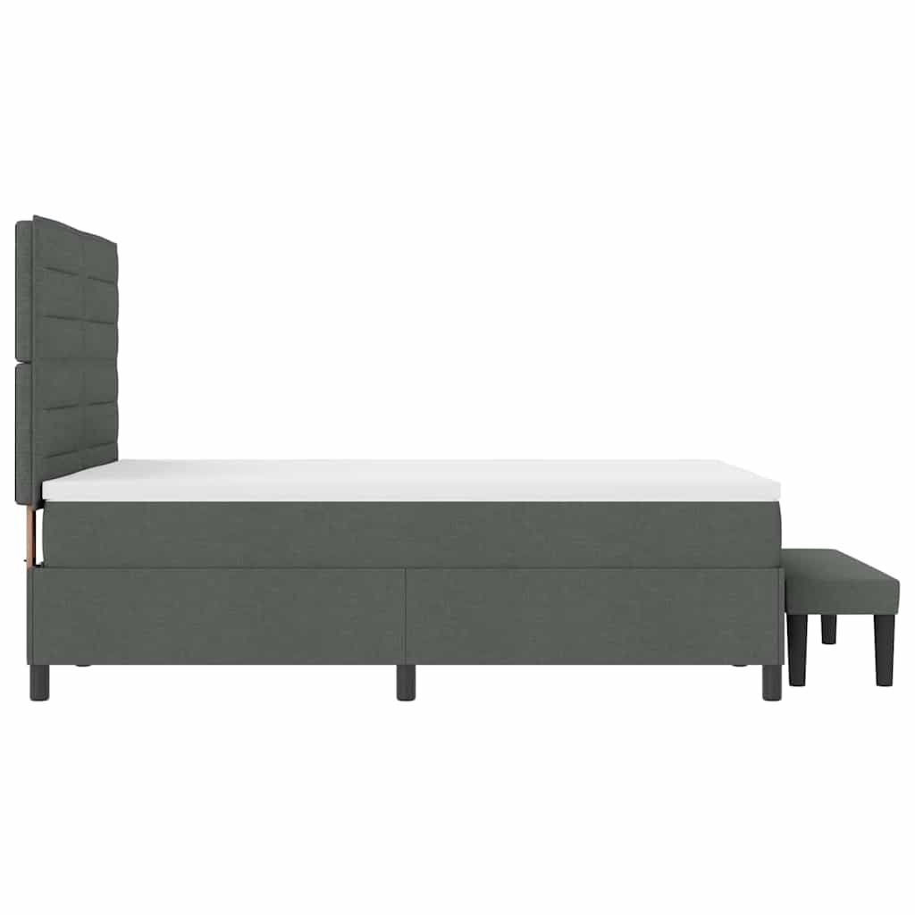 Postel S Boxspringem S Polštářem Tmavě Šedá 160 X 200 Cm Textil