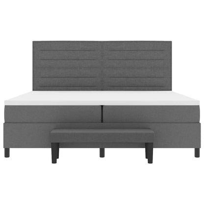 Postel S Boxspringem S Matrací Tmavě Šedá 200 X 200 Cm Textil