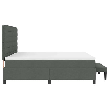 Postel S Boxspringem S Matrací Tmavě Šedá 200 X 200 Cm Textil