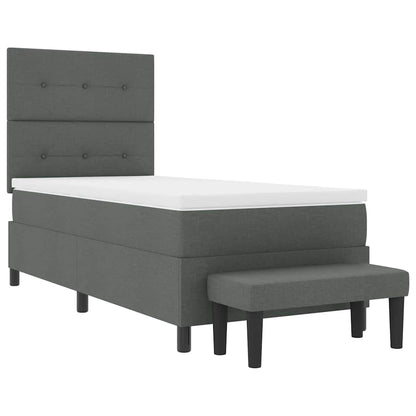 Postel S Boxspringem S Čelo Tmavě Šedá 80 X 200 Cm Textil