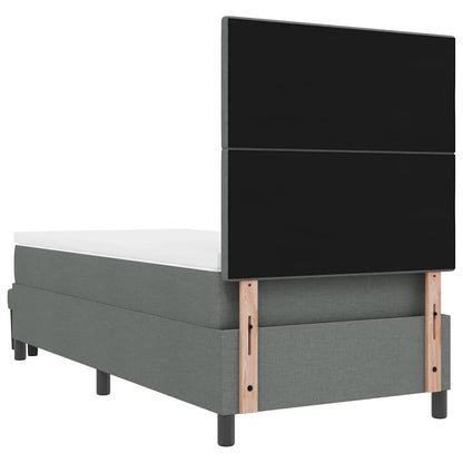 Postel S Boxspringem S Čelo Tmavě Šedá 80 X 200 Cm Textil