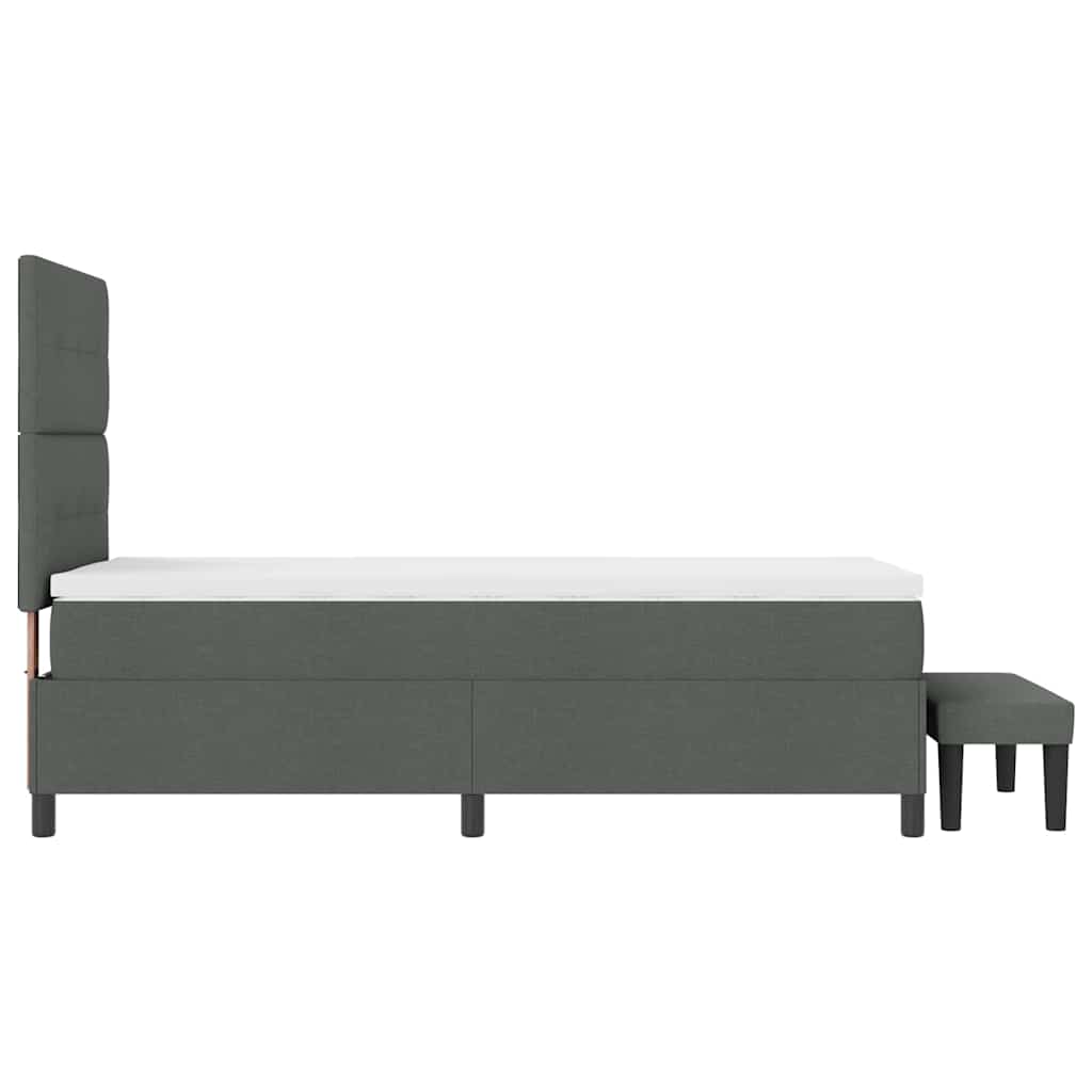 Postel S Boxspringem S Čelo Tmavě Šedá 80 X 200 Cm Textil