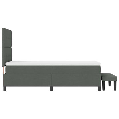 Postel S Boxspringem S Čelo Tmavě Šedá 80 X 200 Cm Textil