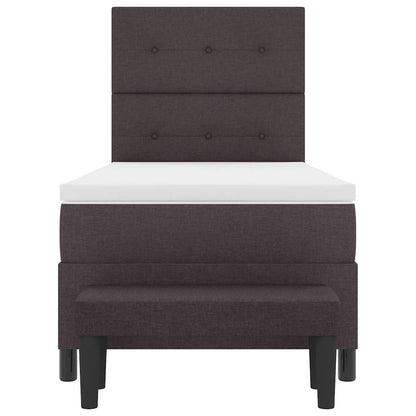 Postel S Boxspringem S Čelo Tmavě Hnědá 80 X 200 Cm Textil