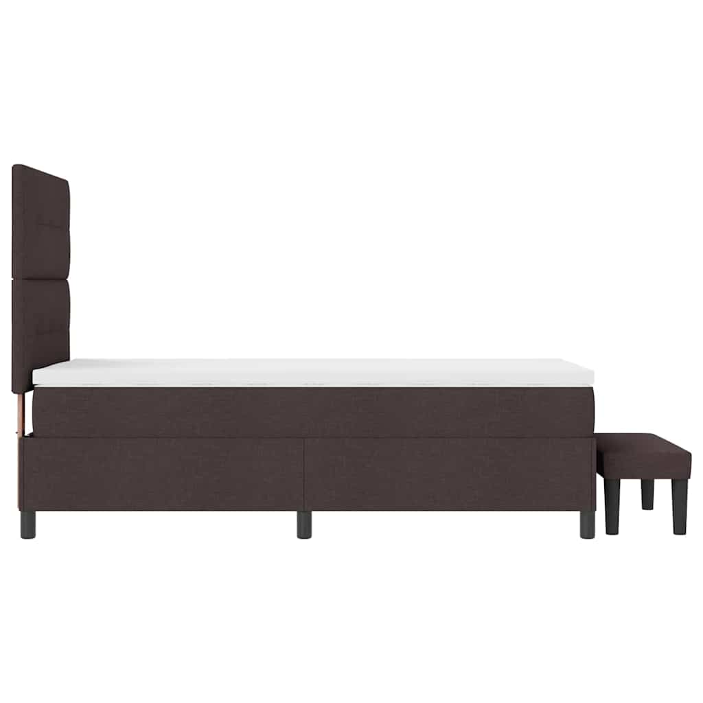 Postel S Boxspringem S Čelo Tmavě Hnědá 80 X 200 Cm Textil