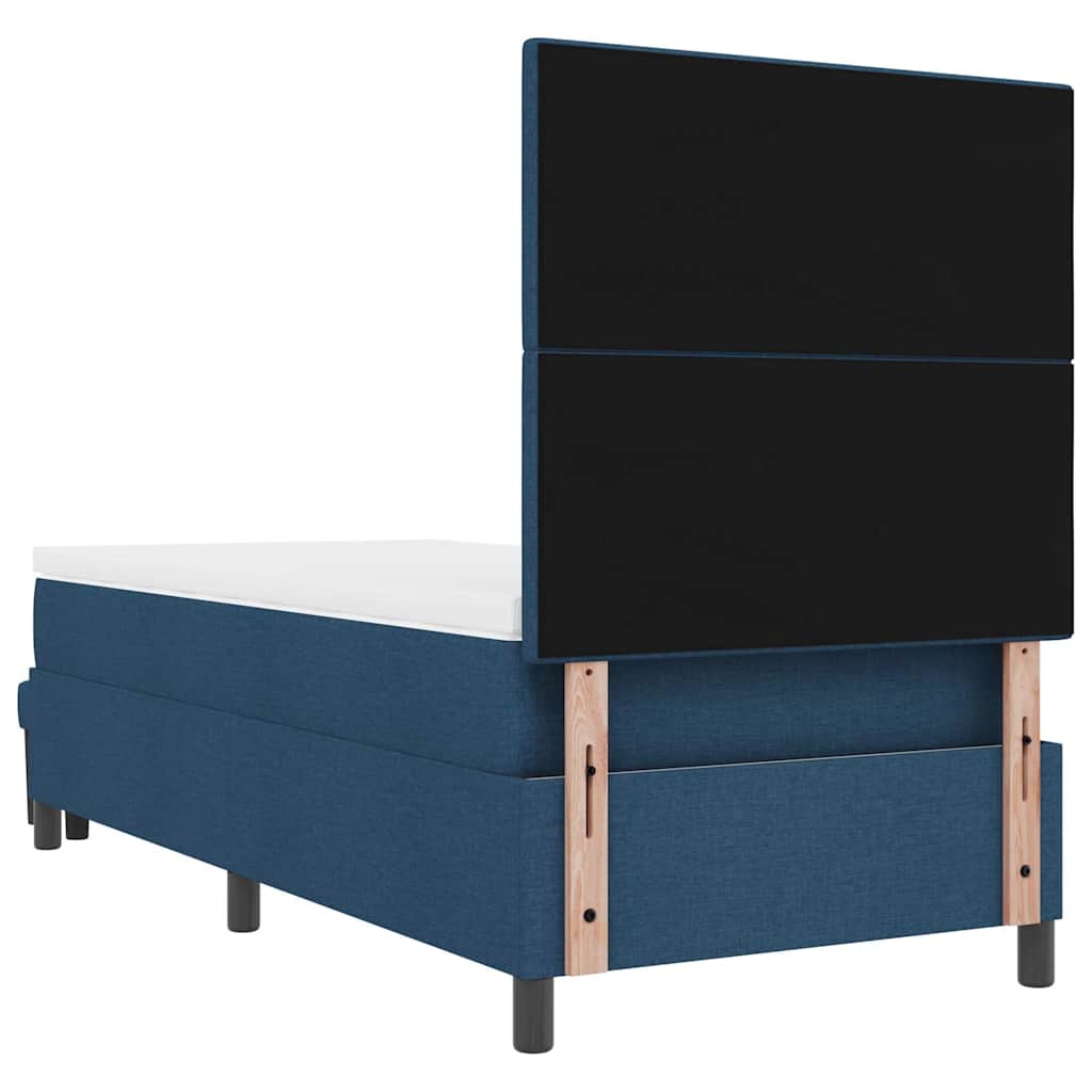 Postel S Boxspringem S Čelo Modrá 80 X 200 Cm Textil