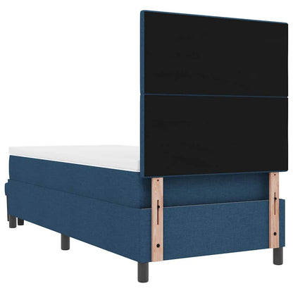 Postel S Boxspringem S Čelo Modrá 80 X 200 Cm Textil