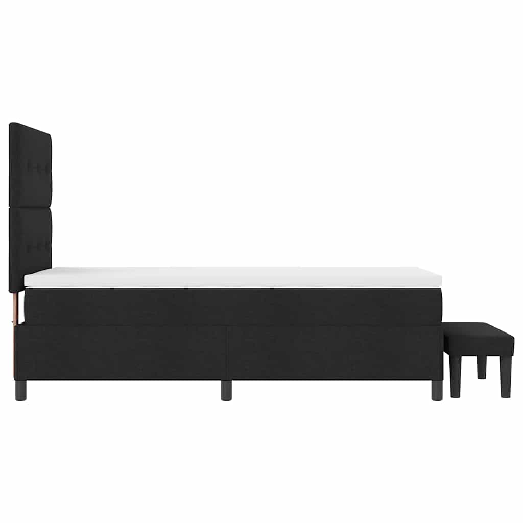 Postel S Boxspringem S Čelo Černá 90 X 190 Cm Textil