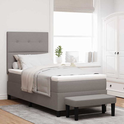 Postel S Boxspringem S Čelo Taupe 100 X 200 Cm Textil