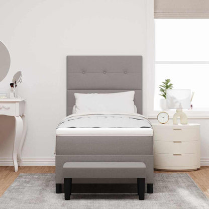 Postel S Boxspringem S Čelo Taupe 100 X 200 Cm Textil