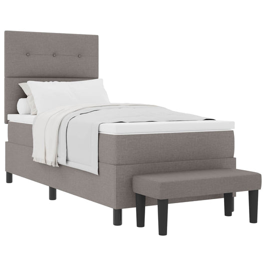 Postel S Boxspringem S Čelo Taupe 100 X 200 Cm Textil