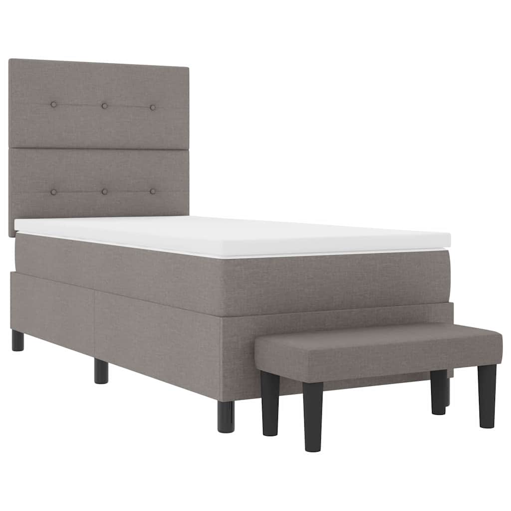 Postel S Boxspringem S Čelo Taupe 100 X 200 Cm Textil