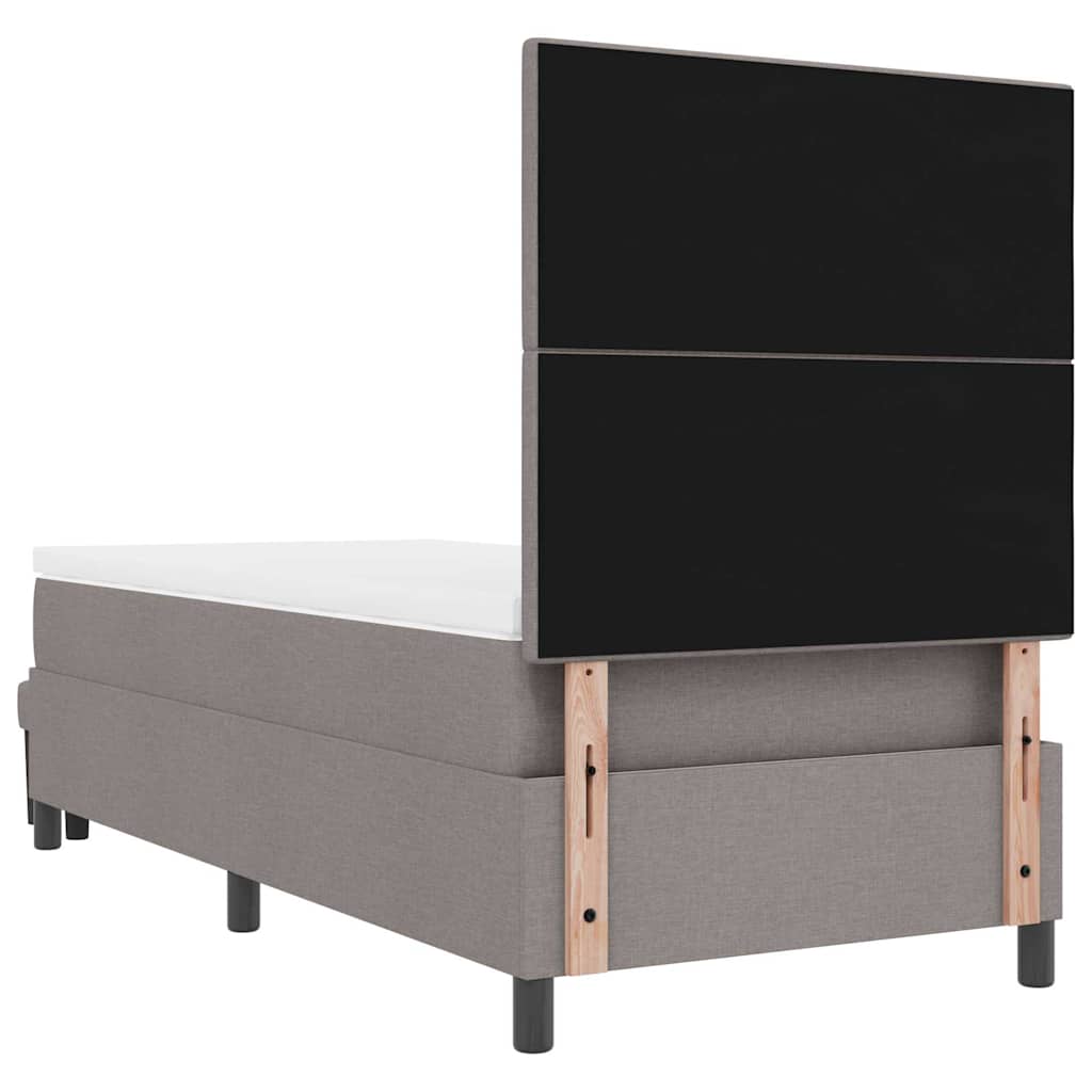 Postel S Boxspringem S Čelo Taupe 100 X 200 Cm Textil
