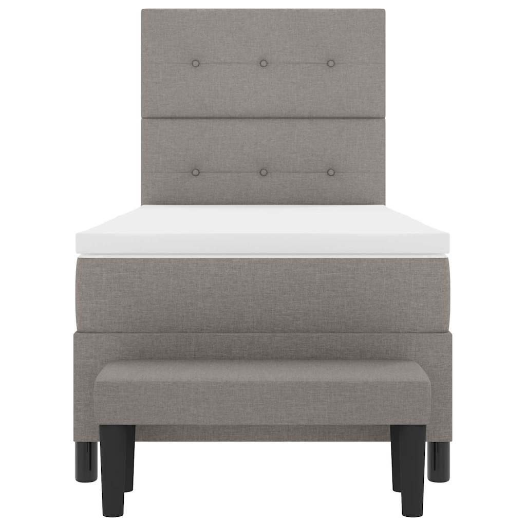 Postel S Boxspringem S Čelo Taupe 100 X 200 Cm Textil