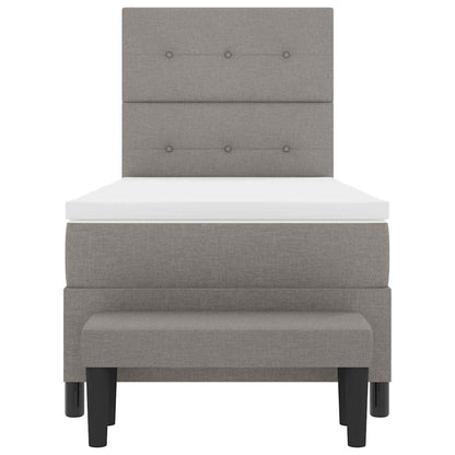 Postel S Boxspringem S Čelo Taupe 100 X 200 Cm Textil