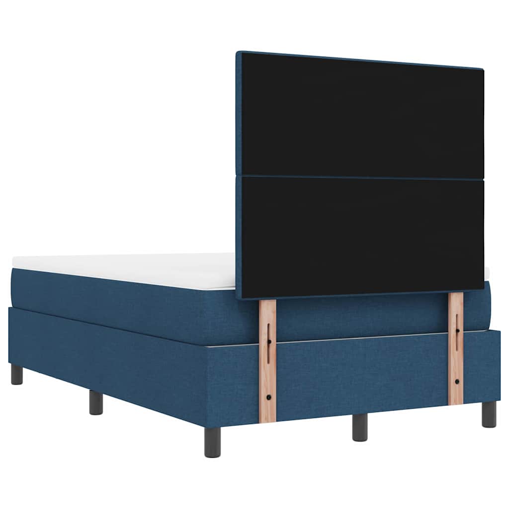 Postel S Boxspringem S Čelo Modrá 120 X 190 Cm Textil