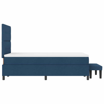 Postel S Boxspringem S Čelo Modrá 120 X 190 Cm Textil