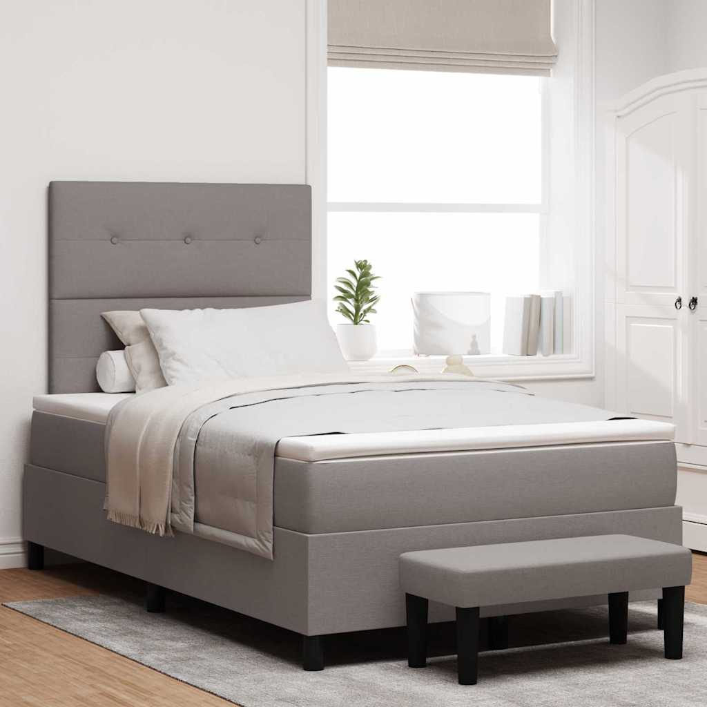 Postel S Boxspringem S Čelo Taupe 120 X 200 Cm Textil