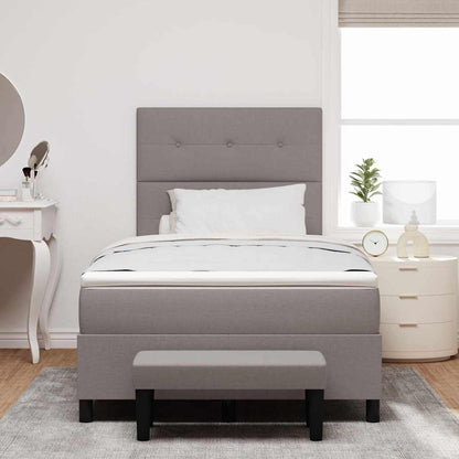 Postel S Boxspringem S Čelo Taupe 120 X 200 Cm Textil