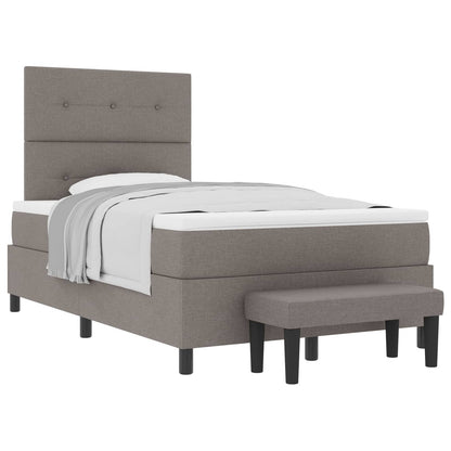 Postel S Boxspringem S Čelo Taupe 120 X 200 Cm Textil