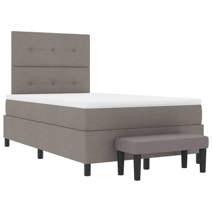 Postel S Boxspringem S Čelo Taupe 120 X 200 Cm Textil