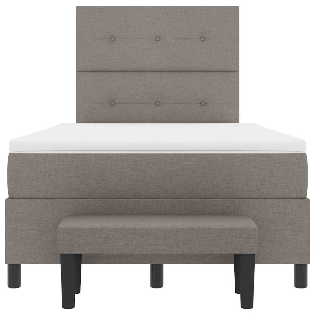 Postel S Boxspringem S Čelo Taupe 120 X 200 Cm Textil