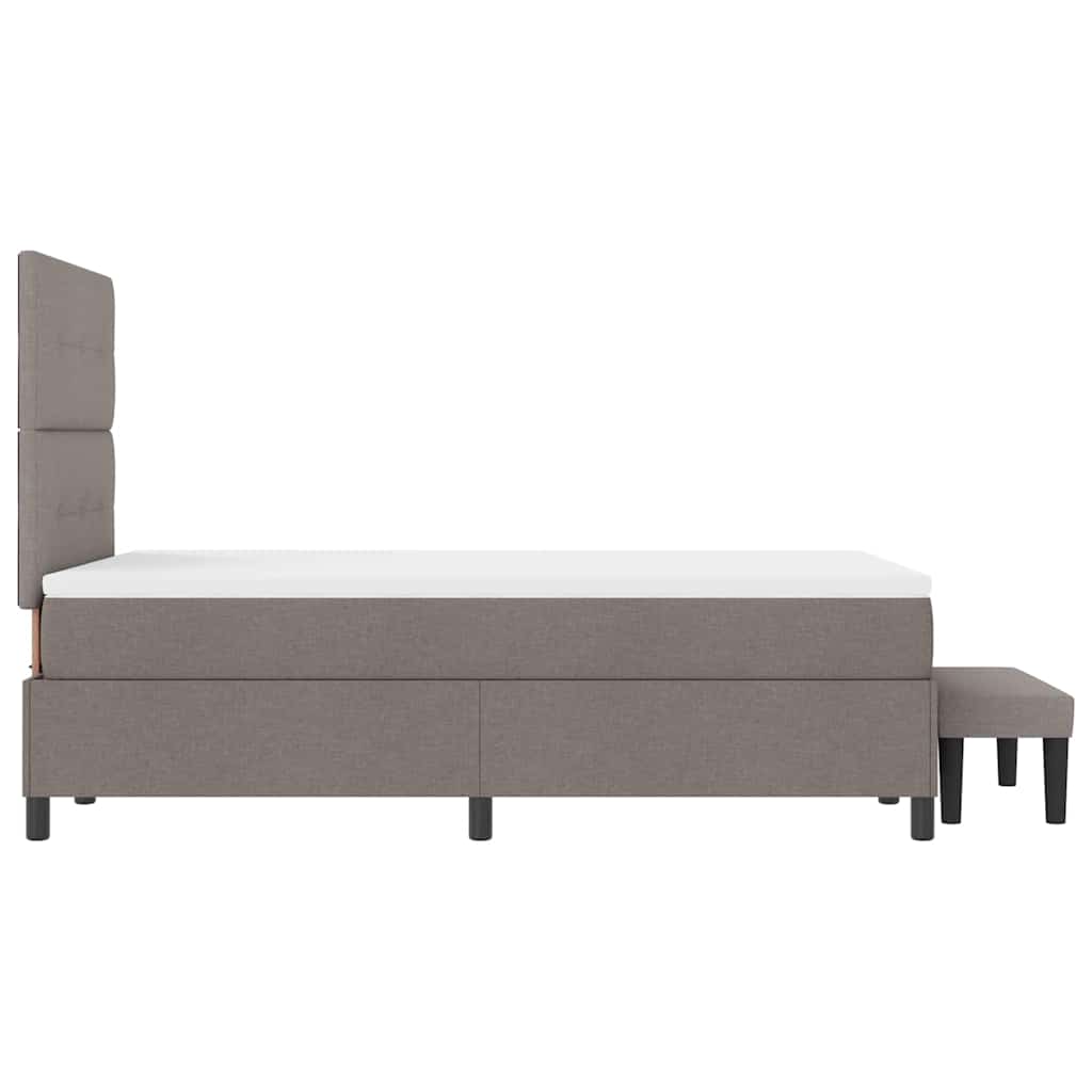 Postel S Boxspringem S Čelo Taupe 120 X 200 Cm Textil
