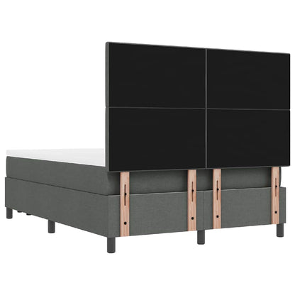 Postel S Boxspringem S Polštářem Tmavě Šedá 140 X 190 Cm Textil
