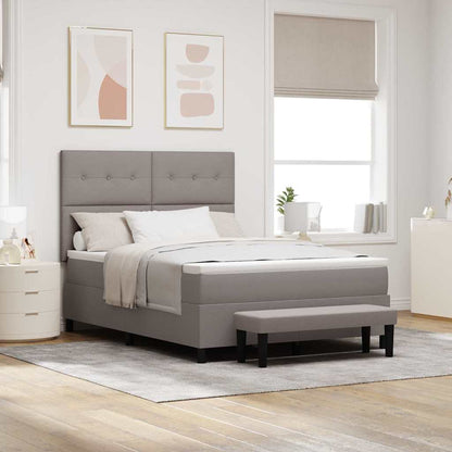 Postel S Boxspringem S Čelo Taupe 140 X 190 Cm Textil