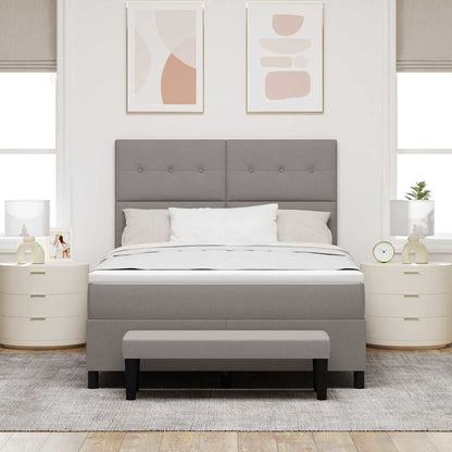 Postel S Boxspringem S Čelo Taupe 140 X 190 Cm Textil